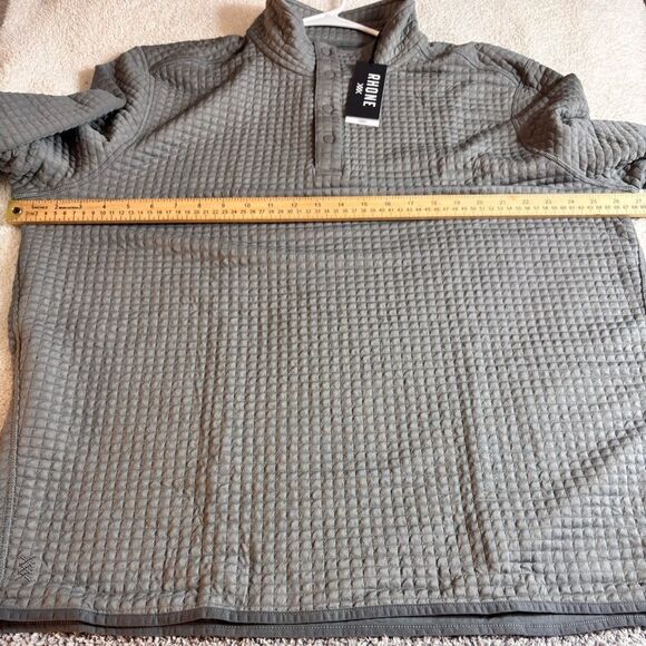 Rhone Pullover Mens Size XXL Gramercy Tech Snap Polartec Waffle Gray Quilted New - Picture 7 of 12